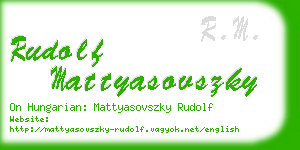 rudolf mattyasovszky business card